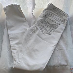 White Hydraulic Skinny Jeans